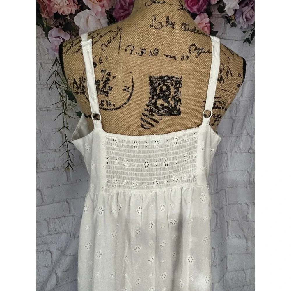 Ophelia Roe White Eyelet‎ Prairie Midi Dress Cottagecore Coquette XL - Picture 7 of 13